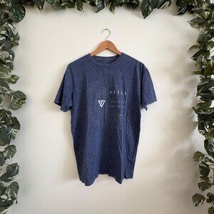 Veece Short Sleeve Scoop Neck Graphic Shirt Heathered Blue Men’s Size M